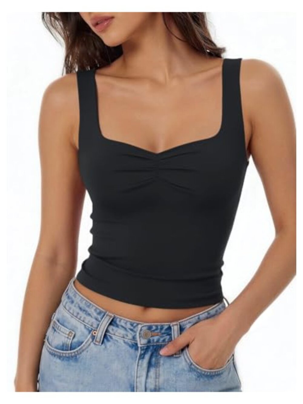 Slim Fit Ruched Backless Crop Tank Top Sweetheart Neck Y2K Summer Top